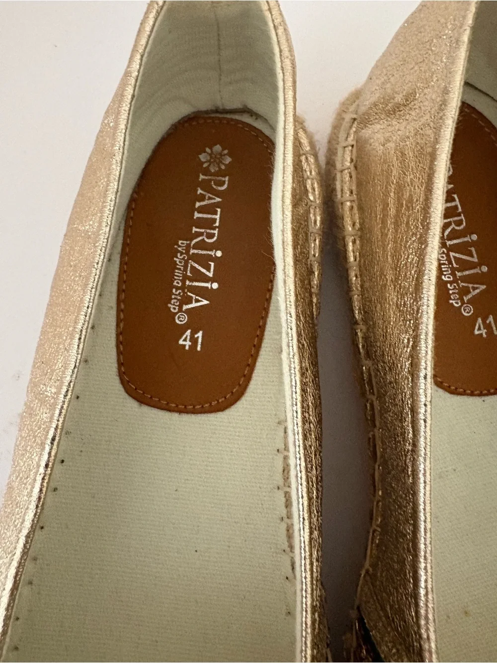 Patrizia by Spring Step Raiatea Espadrille/ Flats Metallic Gold. Sz 41 (9.5-10)